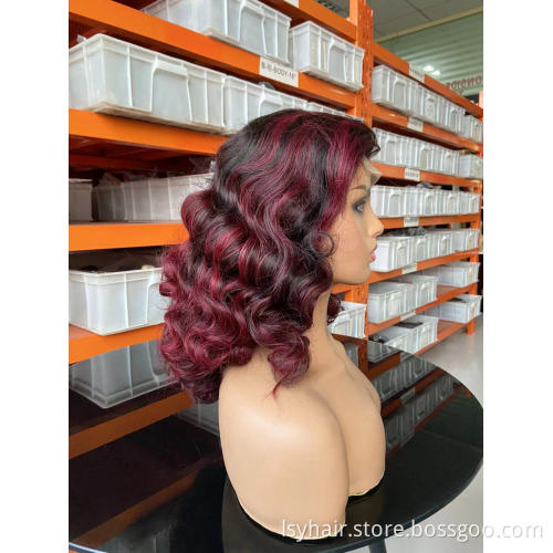 Fashion Curl Lace Front Human Hair Wigs for Black Women Full Hd Frontal Wig Human Hair Ocean Wave Bob Wigs